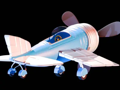 Cartoon Airplane 3D model get