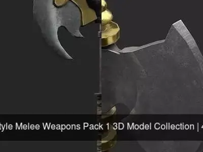 Diablo Style Melee Weapons Pack 1 3D Model Collection