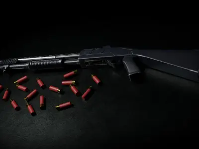 SPAZ M4 Shotgun Low-poly 3D model