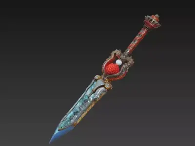 Tides of Atlantis Blade 3D Model Low-poly 3D model