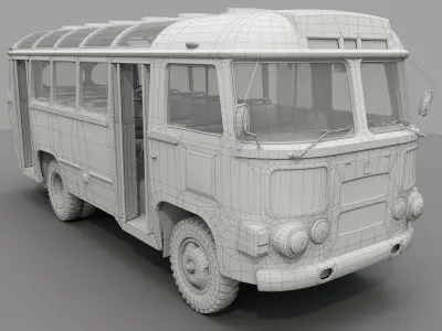 Bus PAZ - 672 Low-poly 3D model