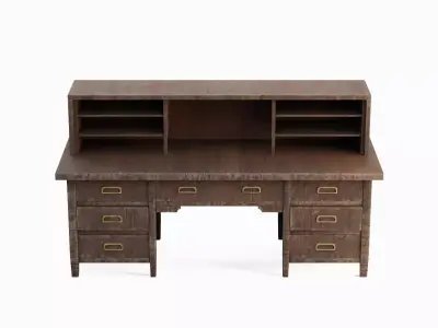 Antique Wooden Desk 01 Low-poly 3D model
