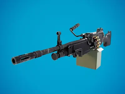  Saw 249 machine gun Low-poly 3D model