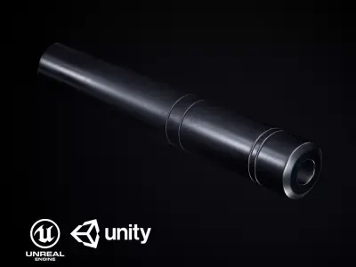 Barrett M82A1 Suppressor PBR Low-poly 3D model