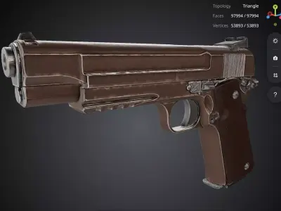 Brown Pistol 3D model
