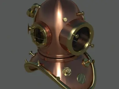 Galeazzi diving helmet Low-poly 3D model