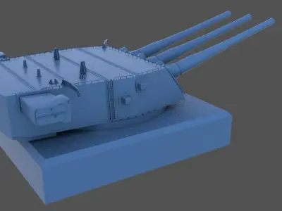 USS Iowa 16-50 Mark 7 Turret - Personal license - 1-72 scale 3D print model