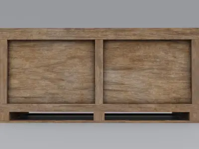 Wooden Box Long Free low-poly 3D model