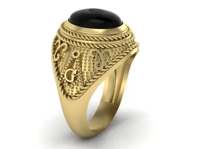 Mens Ring Gold 3D print model