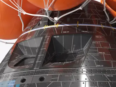 NASA Orion Crew Capsule with Parachutes 3D model