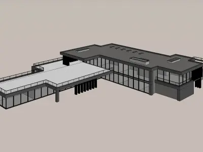 Modern Flat-Roof Commercial Villa 3D model