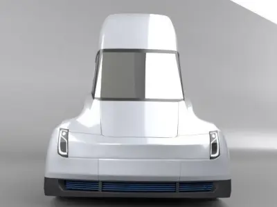 Tesla electric semi truck redesign 3D model