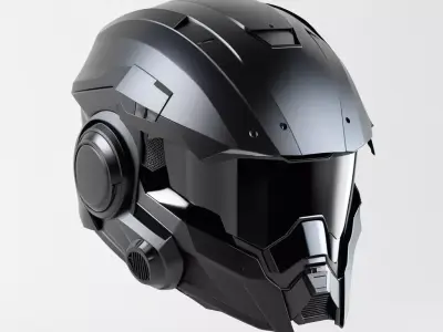 Damaged SciFi Helmet 3D Model 3D model