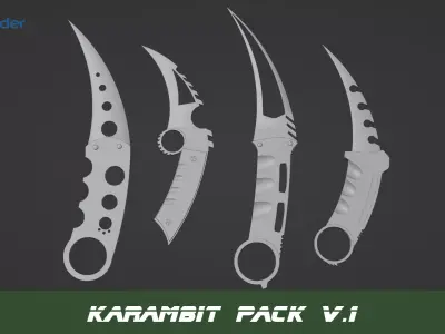 KarambitPack knife blade Low-poly 3D model