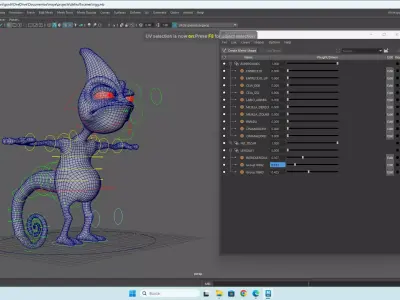 Chamaleon character rigg Low-poly 3D model