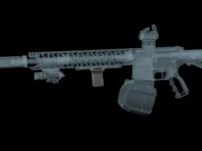 Vertical foregrip BCM GUNFIGHTER MOD 3 Low-poly 3D model