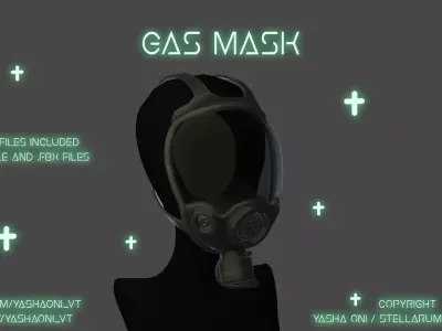 Visor Gas Mask Low-poly 3D model