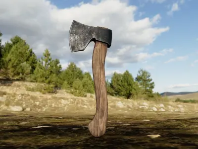 Axe tomahawk hatchet lowpoly Low-poly 3D model
