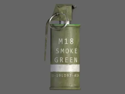 M18 Smoke Grenade Low-poly 3D model