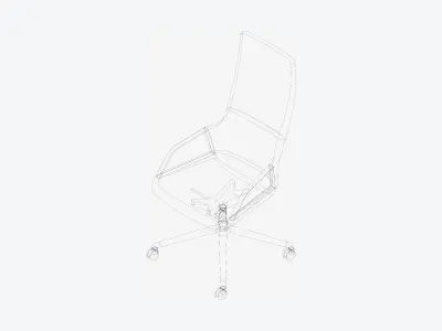Chair - Conference - Worksmart - 4 Star Castors - Rocking Low-poly 3D model