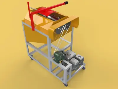 COCONUT DEHUSKER PEELING MACHINE PEELER TOOL REMOVAL SKIN FRUIT 3D model