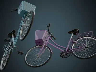 Bicycle 1B Low-poly 3D model