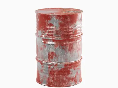 Painted Steel Barrel Set  3D model