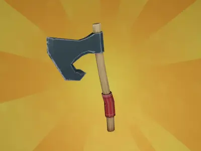 Stylized Axe Free low-poly 3D model order