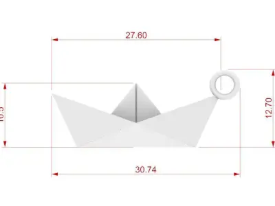 Paper boat pendant 3D print model