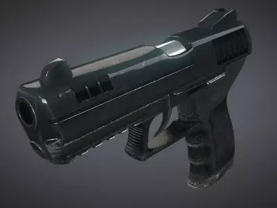 Hand Gun with Stylized Design - FREE SAMPLE Free low-poly 3D model