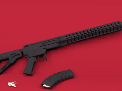 MK47 Mutant Low-poly 3D model