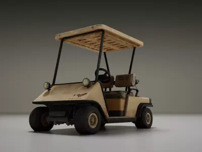 Golf Cart Asset Low-poly 3D model