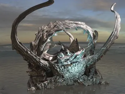 Alien Dragon God Bone Massive 9  3D model
