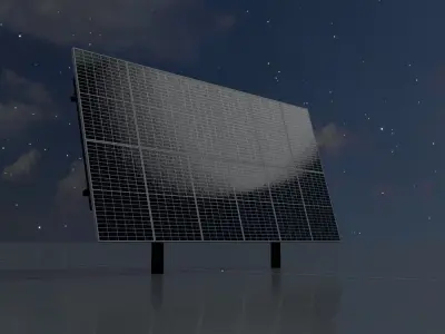 Agriculturally Dual-Use Solar-Plant 165 degrees 8m Low-poly 3D model