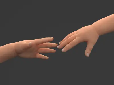 Man and Baby Hands Rigged for Cinema 4D Collection 