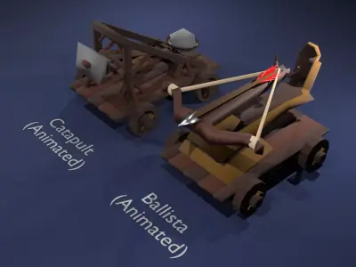 Siege Weapons Asset Pack Low-poly 3D model