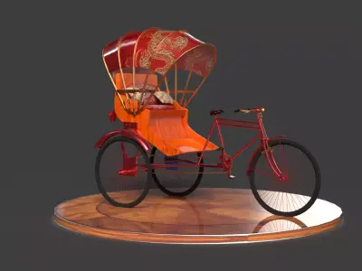 Chinese rickshaw   3D model shop