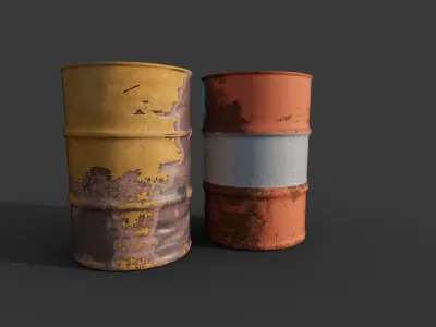 Toxic waste barrel Low-poly 3D model purchase
