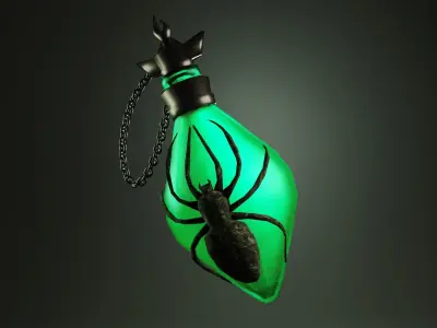 Spider Venom Poison Bottle Free low-poly 3D model