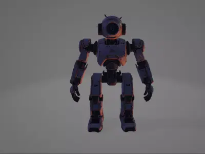  Futuristic Humanoid Robot Low-poly 3D model
