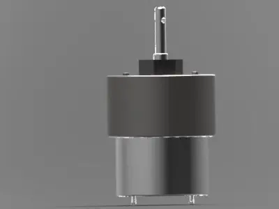 DC motor with metal gear box  Free 3D model