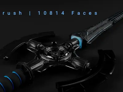 High-Detail 3D Sword Model Low-poly 3D model