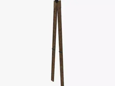 Medieval Wooden Measuring Stick Low-poly 3D model
