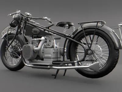 Vintage Motorcycle Low-poly 3D model purchase