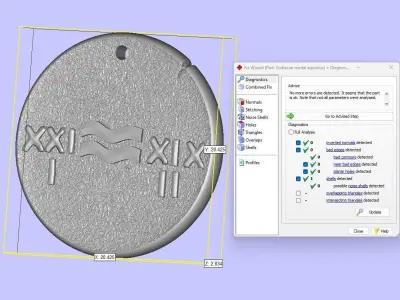 Zodiaque medal  Aquarius 3D print model