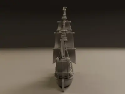 wooden ship 3D print model 3D Print Ready