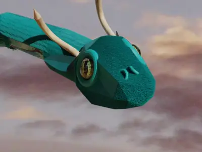 121222 dragon flying in sky Free 3D model