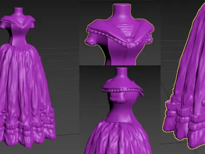 Doll Frock Design Candle ready for 3D print 3D print model