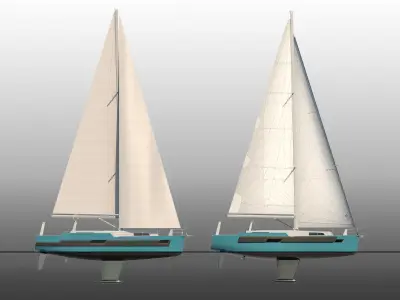 Charter sail ship 3D model