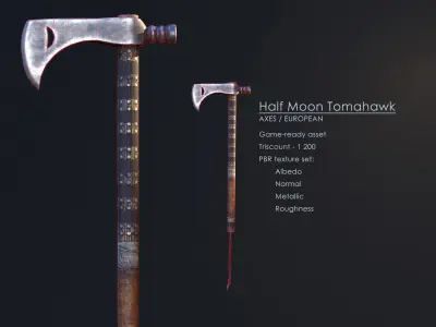 Half Moon Tomahawk Low-poly 3D model